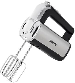 Geepas GHM2001 160W Hand Mixer - Professional Electric Handheld Mixer for Baking - 5 Speed Function, Includes Stainless Steel Beaters & Dough Hooks, Eject Button