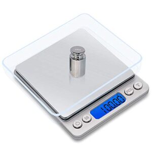 Mengshen Digital Jewelry Scale / Kitchen food Scale Steelyard 1.1lb/0g (0.01g) , High Precision Milligram Pocket Scale Sensitive Portable Stainless Steel Backlit Display