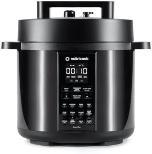 Nutricook Smart Pot 2, 8 Liters, 9 In 1 Electric Pressure Cooker, Slow Cooker, Rice Cooker, Steamer, Sauté Pot, Yogurt Maker & More, 12 Smart Programs With New Smart Lid, 2 Years limited Warranty