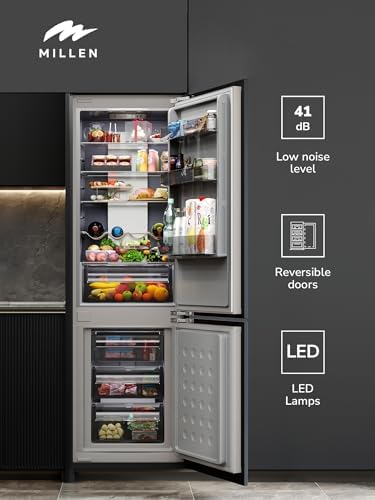 MILLEN Built-in Refrigerator, 232L, 3 Y Warranty, Grey Interior, No Frost, 2 Doors Fridge Freezer, Electronic Controls, LED Backlight, Quick Cooling/Freezing, Vacation Mode, MBIA 177.3ID