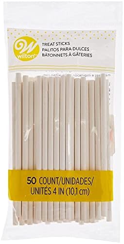 Wilton 4 Inch Lollipop Sticks, White,50 pcs,226777