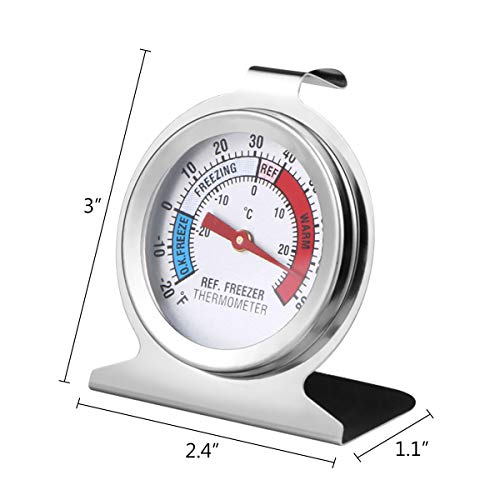 3PCS Refrigerator Freezer Thermometer - Refrigerator/Freezer/Fridge Temperature Cooler - Classic Series Large Dial Thermometer (3)