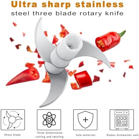 Azonee Manual Garlic Chopper, Food Chopper for Kitchen, 250ml Vegetable Chopper, Portable Mini Food Cutter for Vegetables, Fruits, Chili Peppers, Ginger, Onion, Garlic, Herbs and Meat