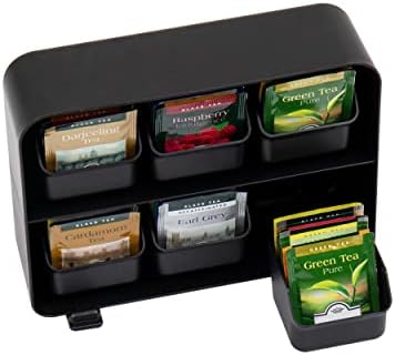 Mind Reader 6 Drawer Tea Bag Holder And Organizer, Black