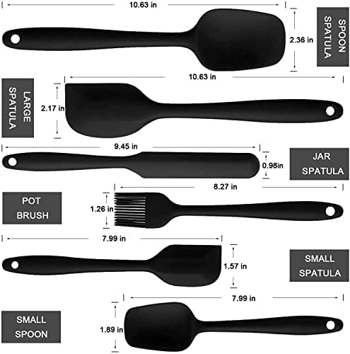 SKY-TOUCH Silicone Spatula Set - 6 Piece Non-Stick Rubber Spatula Set, Heat-Resistant Spatula Kitchen Utensils Set for Cooking, Baking and Mixing