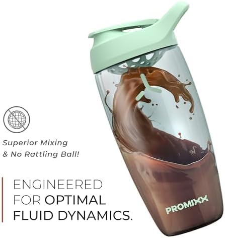 Promixx Pursuit Protein Shaker Bottle - Premium Shaker for Protein Shakes - Lifetime Durability, Leakproof, Odourless - 700ml / 24oz (Arctic White)
