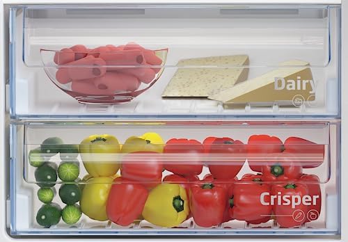 Beko Integrated Fridge Freezer (Freezer Bottom) 300 Liter Capacity, No Frost, ProSmart Inverter Compressor, White BCN130