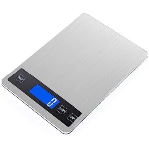 Digital Kitchen Scales -10kg, Stylized and Slim Food Scale, Water Resistant Tempered Glass Stainless Steel Panel, LCD Display, Tare Function (Silver-10kg)