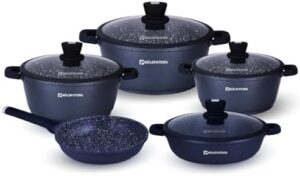 Müller Kitchen Muller MK-3031 Die-Cast Aluminum Cookware Set (9-Pices, Nonstick Coating, German Technology, Superior Induction)