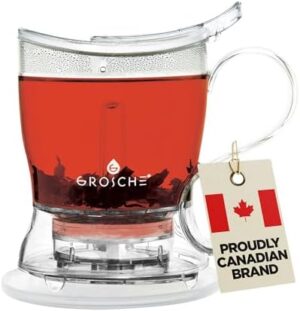 GROSCHE Aberdeen Tea Steeper, Teapot and Tea Infuser, 17.7 oz. 525 ml with Removable Filter, BPA-Free & Food-safe Tritan