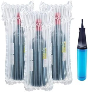 Inflatable Air Column Packaging Bags - 50 Pack Reusable Bottle Protector with Free Inflator Pump