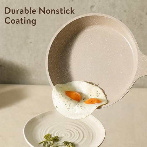 CAROTE Pots and Pans Set Nonstick, Cookware Set Non Stick, Induction Cookware Sets, Kitchen Cooking Set with Stay-Cool Handles, 10 Piece