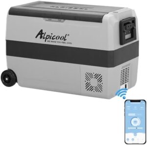 Alpicool T50 50L Compressor Car Refrigerator, Portable Camping Fridge DC 12v Freezer for TruckCampervanRVBoat, -20℃ to 20℃, with USB Socket