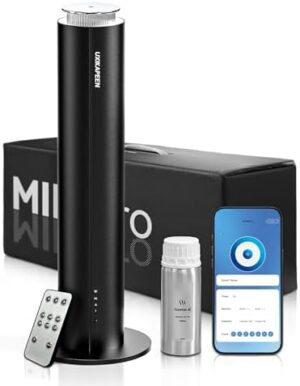 Waterless Essential Oil Diffusers with 2000 Sq.Ft Coverage,120ml Air Scent Diffuser Machine for Home Large Room, Aroma Diffusers for Home/Hotel/Bedroom/Office/APP, Black