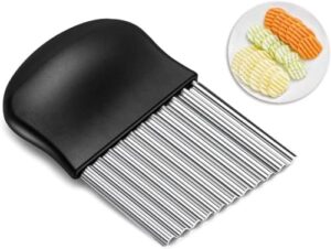 Crinkle Cutter, Wavy Blade Cutter,Stainless Steel Potato Cutter, Suitable for Fries Vegetables Potatoes Cucumbers Carrots Fruit