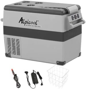 Alpicool CF45 Portable Fridge Freezer,12 Volt Car Refrigerator, 48 Quart (45 Liter) Fast Cooling 12V Fridge -4℉~68℉, Car Cooler, 12/24V DC and 100-240V AC for Outdoor, Camping, RV, Truck, Boat