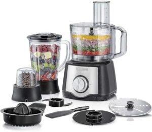 Black+Decker 600 W 29 Function Food Processor with Blender, Mill and Juicer, Black, FX650
