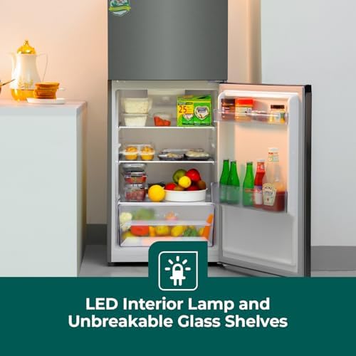 250L Gross-180L Net Capacity, No Frost Double Door Refrigerator| With Multi Air Flow, Stainless Steel Body, Recessed Handle,Tempered Glass Shelves GRF2522SXN