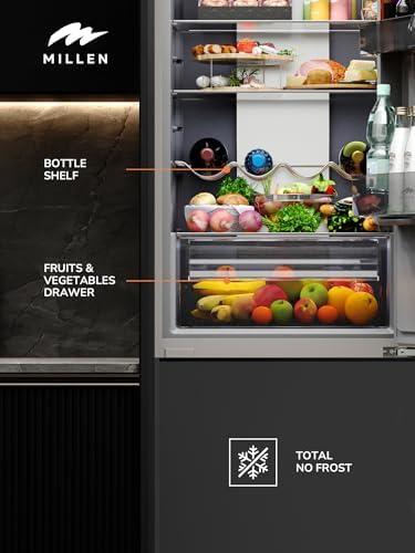 MILLEN Built-in Refrigerator, 232L, 3 Y Warranty, Grey Interior, No Frost, 2 Doors Fridge Freezer, Electronic Controls, LED Backlight, Quick Cooling/Freezing, Vacation Mode, MBIA 177.3ID