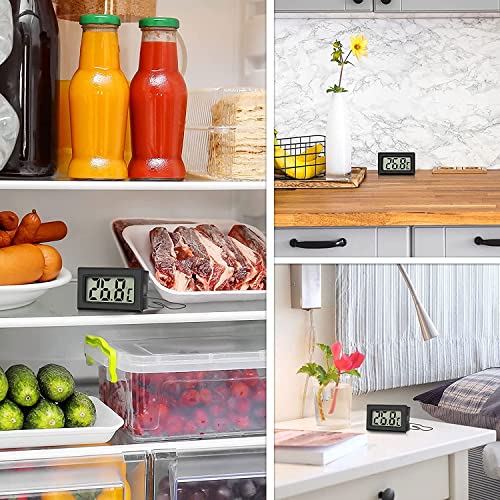 4x Digital LCD Thermometer Temperature Monitor with External Probe for Fridge Freezer Refrigerator Aquarium (2x Black 2x White)