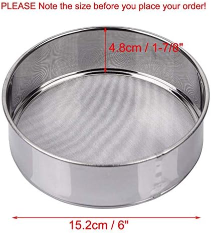 Tamis Sieve Flour Stainless Steel 40 Mesh Round Sifter for Baking 6 Inch