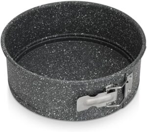Fissman Springform Cake Pan 20cm, Carbon Steel Granite Non Stick Coating Springform Pan | Removable Bottom | High Heat Durable Cake Mold | Non Toxic PFOA Free Bakeware Perfect for Cakes and more