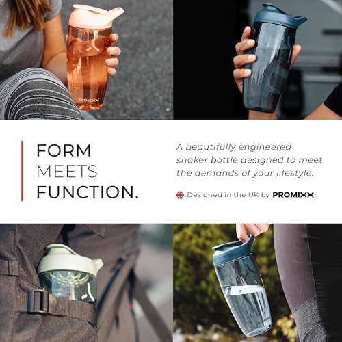 Promixx Pursuit Protein Shaker Bottle - Premium Shaker for Protein Shakes - Lifetime Durability, Leakproof, Odourless - 700ml / 24oz (Arctic White)