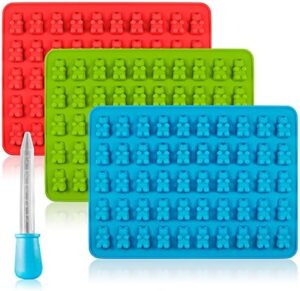 SENHAI Candy Silicone Molds & Ice Cube Trays, 3 Pack Jelly Molds, Chocolate Molds, Soap Molds - Bear