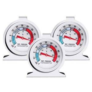 3PCS Refrigerator Freezer Thermometer - Refrigerator/Freezer/Fridge Temperature Cooler - Classic Series Large Dial Thermometer (3)