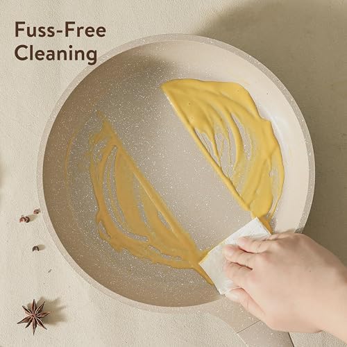 CAROTE Pots and Pans Set Nonstick, Cookware Set Non Stick, Induction Cookware Sets, Kitchen Cooking Set with Stay-Cool Handles, 10 Piece