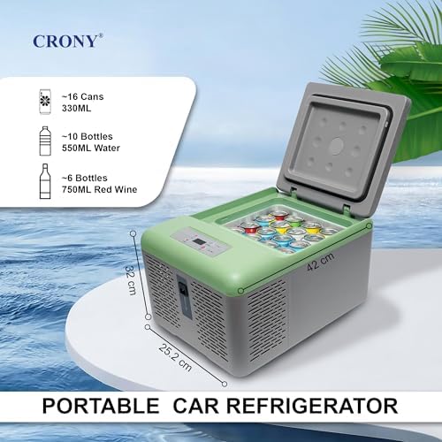 CRONY C9-9Litre Portable Mini Freezer,12 Volt Refrigerator, 10 Quart (9 Liter) Fast Cooling 12V Car Fridge,Car Cooler, 12/24V DC for Outdoor, Camping, RV, Truck, Boat