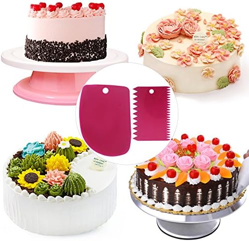 DaKuan Cake Scraper Smoother Tool Set, DaKuan 12 pcs Cake Smoothing Cutter Plate Tool Combo, Cake Icing Scrapper Cake Edge Decorating Tool.