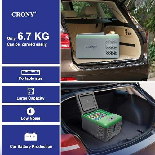 CRONY C9-9Litre Portable Mini Freezer,12 Volt Refrigerator, 10 Quart (9 Liter) Fast Cooling 12V Car Fridge,Car Cooler, 12/24V DC for Outdoor, Camping, RV, Truck, Boat