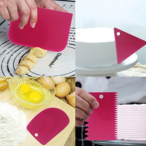 DaKuan Cake Scraper Smoother Tool Set, DaKuan 12 pcs Cake Smoothing Cutter Plate Tool Combo, Cake Icing Scrapper Cake Edge Decorating Tool.