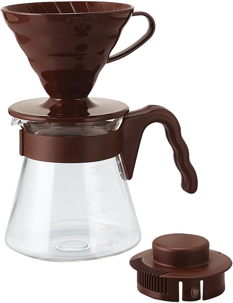 Hario VCND-02B Set with Dripper, Glass Server Scoop and Filters, Size 02, Craft Coffee Maker Size 02 VCSD-02CBR