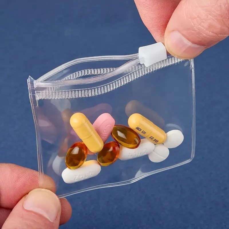 1Set 20Pcs Jewelry Storage Rolls Reusable Zipper Bags for Accessories Travel Essentials Pill Organizer Multifunctional Organizer Kit