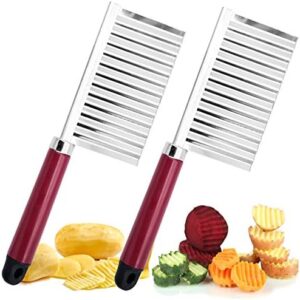 2pcs Crinkle Potato Chip Cutter, Potato Stainless Steel Wave Wave Cutter for Made French Fry Kitchen Tool