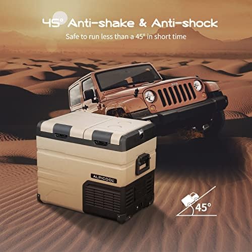 Alpicool TA45 45L Car Fridge Freezer Portable Compressor Car Refrigerator 12/24V Electric Cooler for Camping, Road Trip, Picnic, Down to -20℃