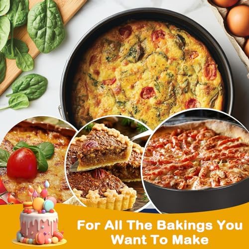 8 Inch Springform Pan for Baking Cheesecake With 50 Pcs Parchment Paper - Leakproof Round Cake Pan Set - Gray