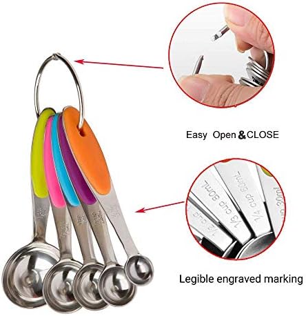 10 Piece Measuring Cups and Spoons Set in Stainless Steel Cooking & Baking